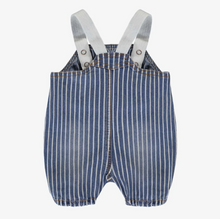 Load image into Gallery viewer, Souris Mini Blue/White Railroad Denim Overalls
