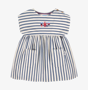 Souris Mini Blue Stripe Jersey Dress