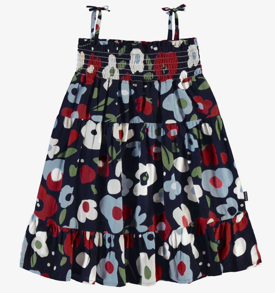 Souris Mini Floral Navy Strap Dress