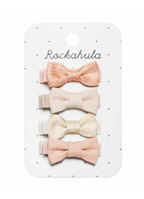 Load image into Gallery viewer, Rockahula Linen Mini Bow Clips
