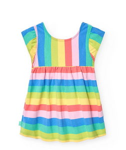 Boboli Rainbow Stripe Dress