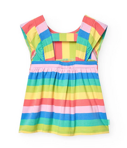 Boboli Rainbow Stripe Dress