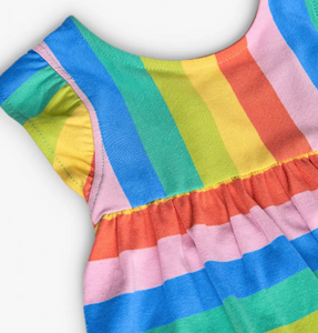 Boboli Rainbow Stripe Dress