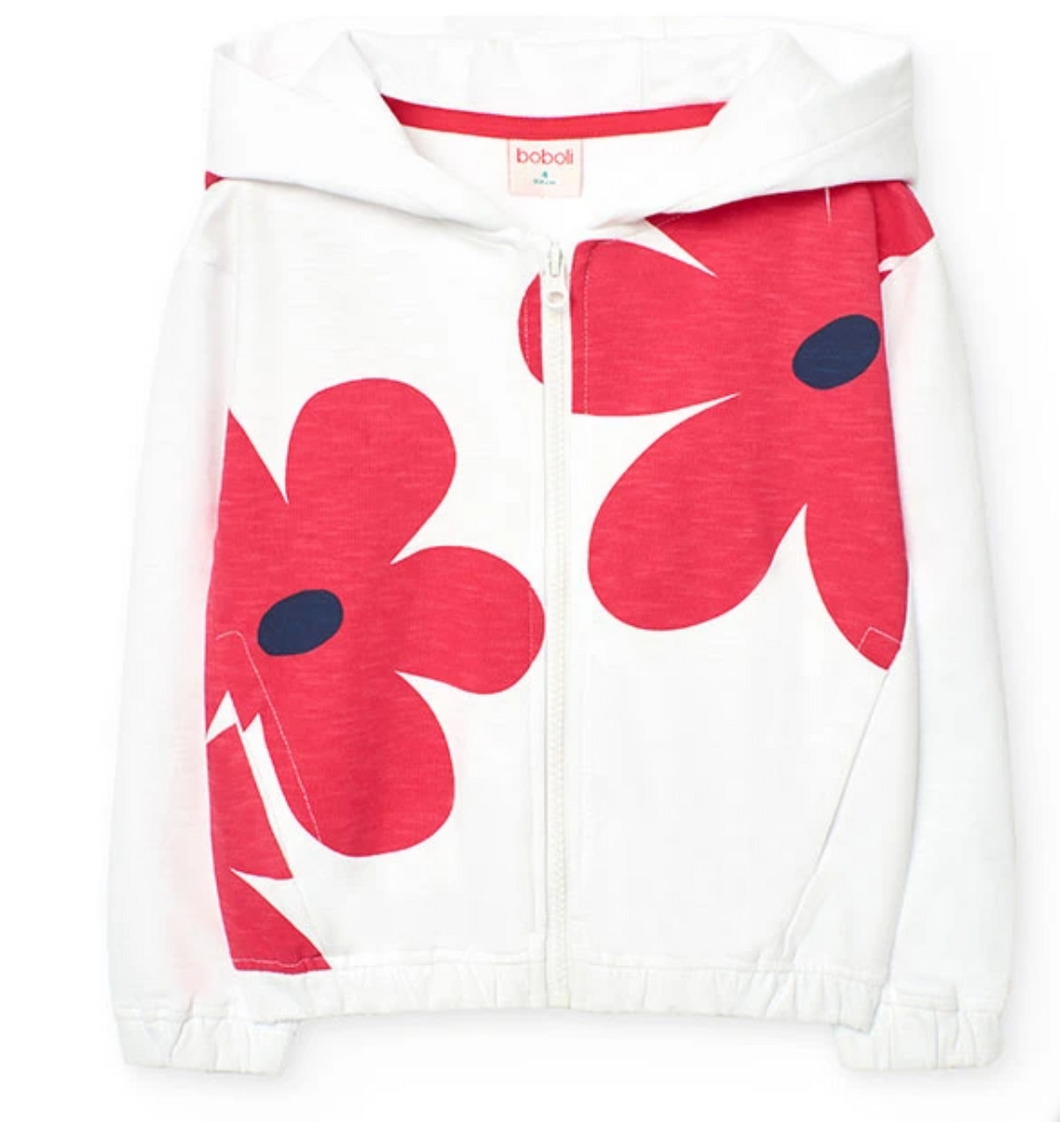 Boboli Red Flower Hoodie