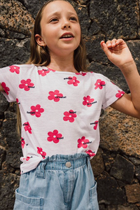 Boboli Red Flowers Tee