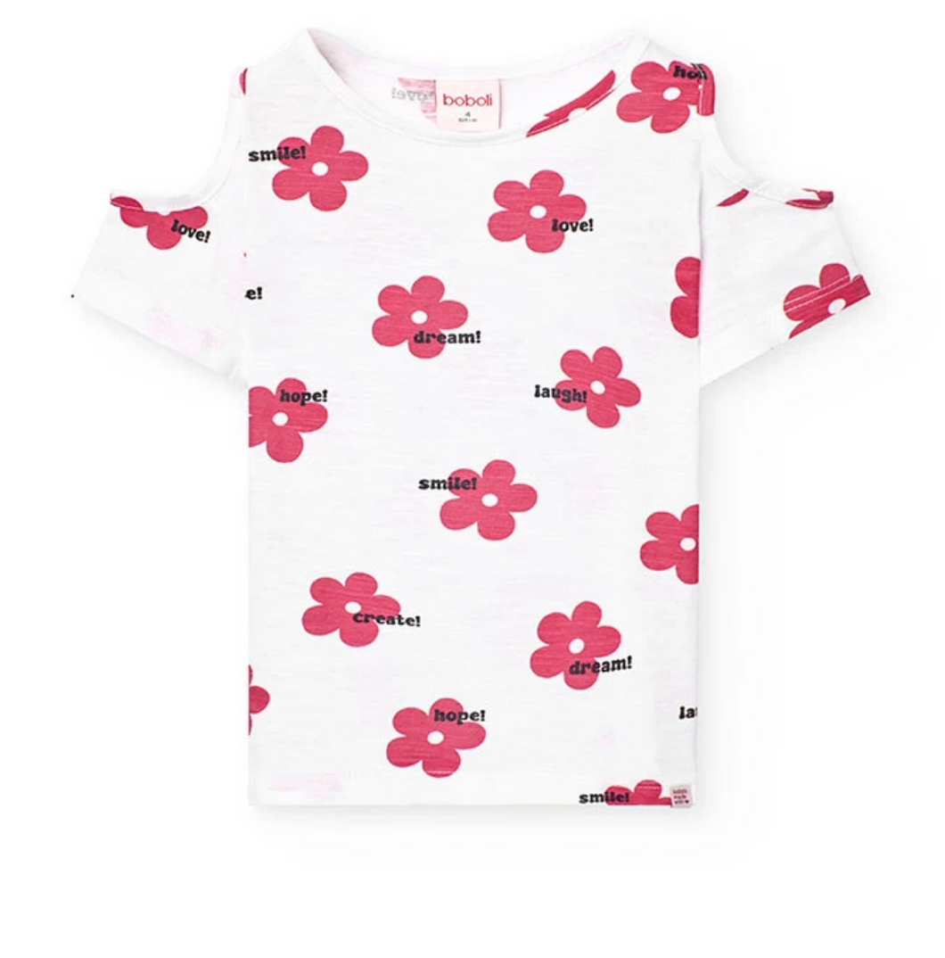 Boboli Red Flowers Tee