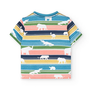 Boboli Tee Animal Stripe