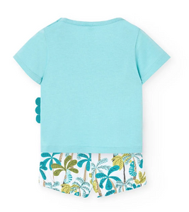 Boboli Baby Tee and Short Gecko Print