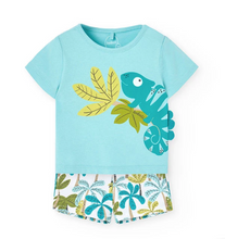 Load image into Gallery viewer, Boboli Baby Tee and Short Gecko Print
