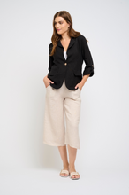 Load image into Gallery viewer, Pistache Crop Linen Pant Beige
