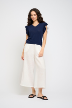 Load image into Gallery viewer, Pistache Crop Linen Pant White
