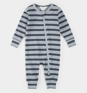 Petit Lem Blue Stripe Modal Rib Playsuit