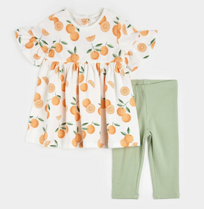 Petit Lem Oranges Print Dress Set