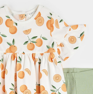 Petit Lem Oranges Print Dress Set