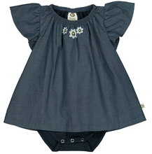 Load image into Gallery viewer, Musli Daisy Chambray Dress Onesie

