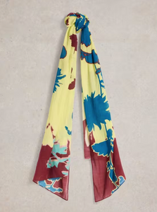 White Stuff UK Floral Placement Scarf Yellow Multi