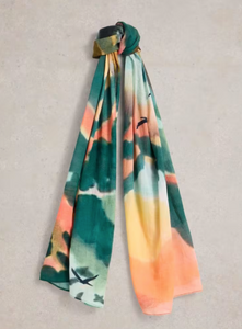 White Stuff UK Canyon Sunrise Scarf Green Multi