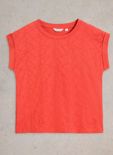 Load image into Gallery viewer, White Stuff UK Betty Broderie Tee Coral
