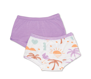 Silkberry Girls 2pack Bamboo Boxer Briefs Boho Surf Mix