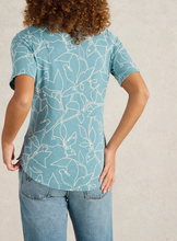 Load image into Gallery viewer, White Stuff UK Annie Short Sleeve Shirt Blue Print
