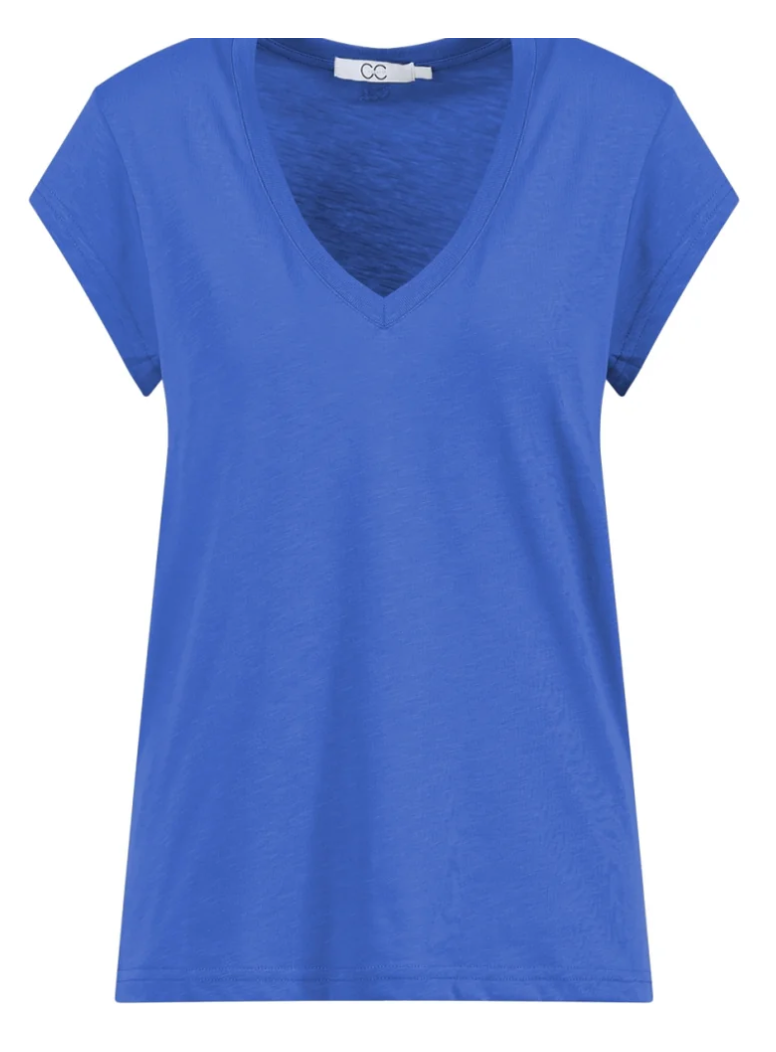 CC Heart V-Neck Tee Bright Blue