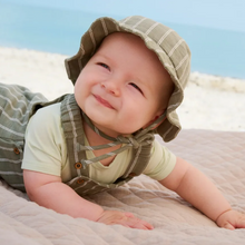 Load image into Gallery viewer, Minymo Baby Onesie and Stripe Overall Sage
