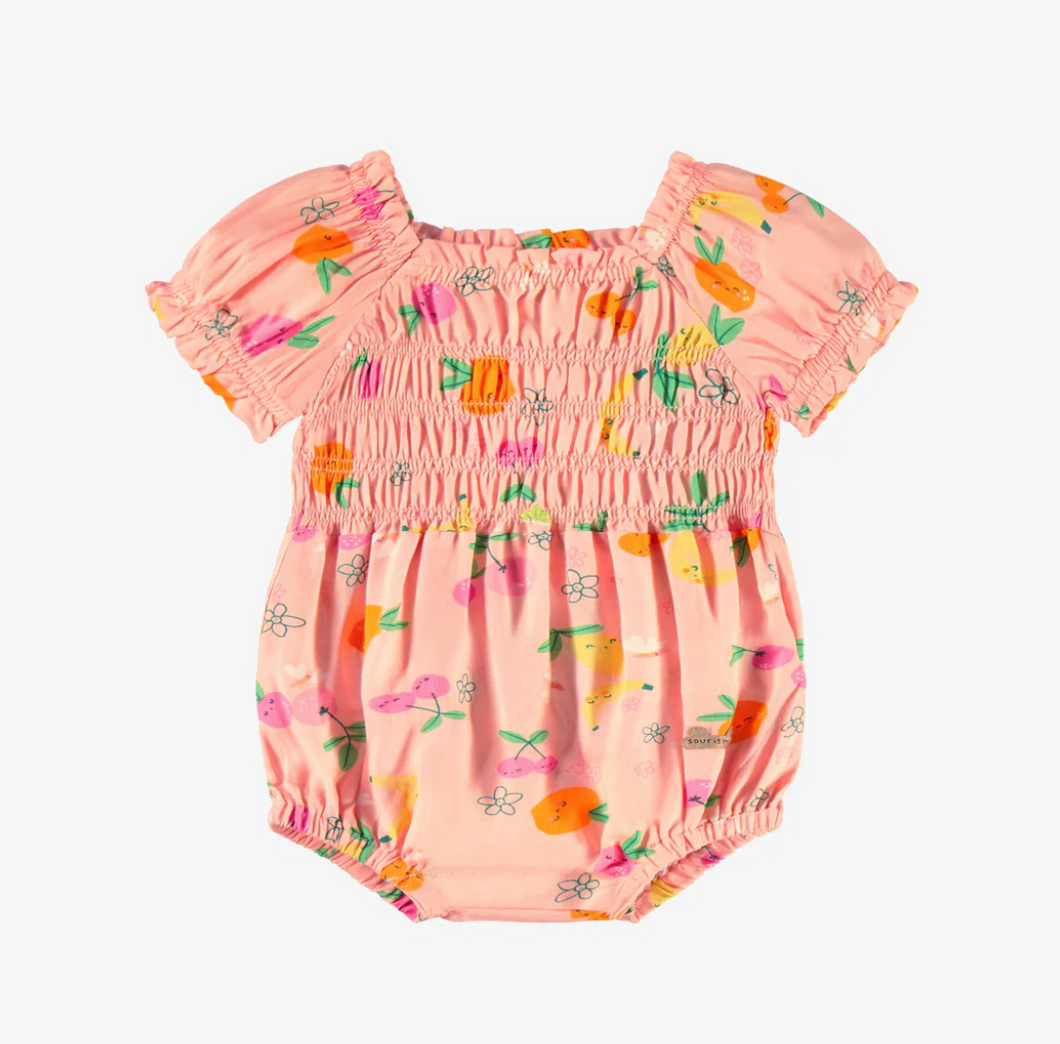 Souris Mini Pink Fruit Shortie Playsuit