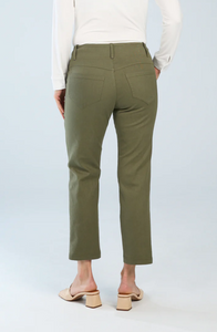 Brenda Beddome Stretch Denim Crop Cargo Pant Khaki