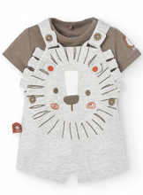 Load image into Gallery viewer, Boboli Lion Applique Overall and Tee
