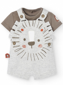 Boboli Lion Applique Overall and Tee