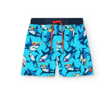 Load image into Gallery viewer, Boboli Shark Print Swim Trunks
