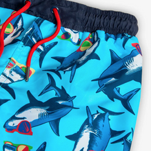 Load image into Gallery viewer, Boboli Shark Print Swim Trunks
