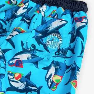 Boboli Shark Print Swim Trunks