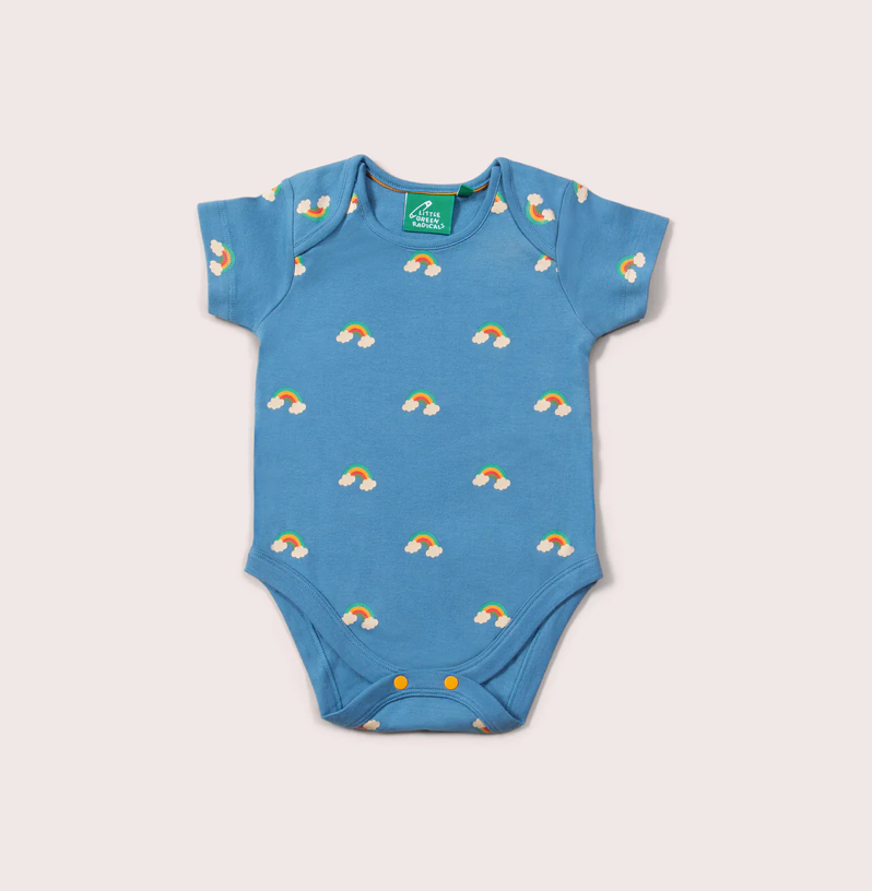 Little Green Radicals Blue Rainbow Onesie
