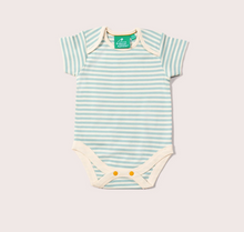 Load image into Gallery viewer, Little Green Radicals Aqua Stripe Onesie

