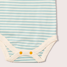 Load image into Gallery viewer, Little Green Radicals Aqua Stripe Onesie
