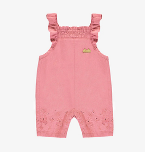 Souris Mini Pink Overalls with Ruffles and Broderie Anglaise