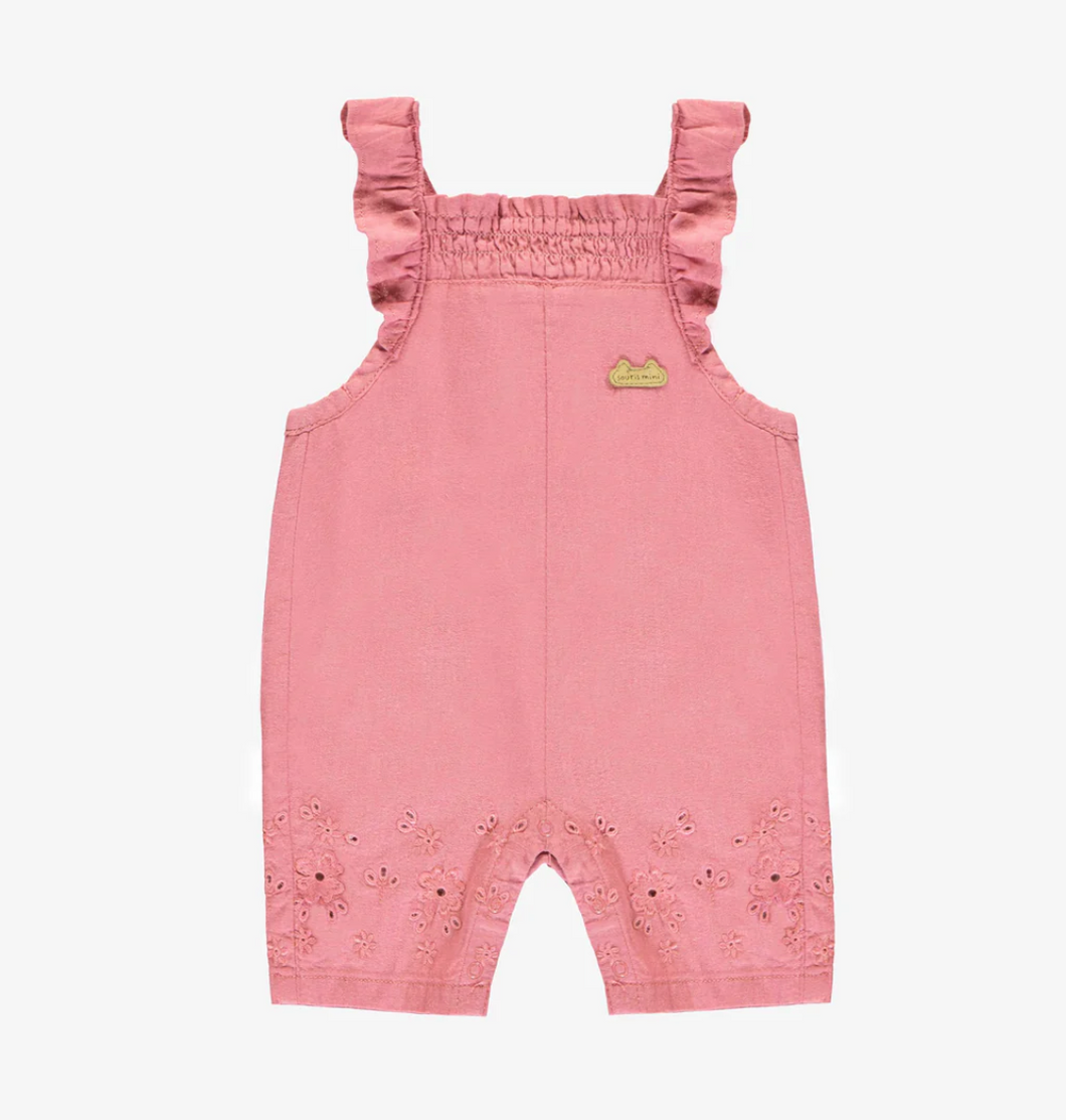 Souris Mini Pink Overalls with Ruffles and Broderie Anglaise