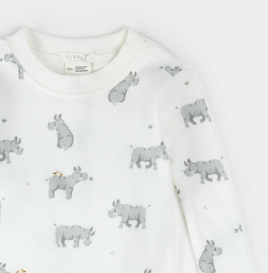 Petit Lem Rhino Print Baby Pyjamas