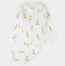 Load image into Gallery viewer, Petit Lem Giraffe Print Baby Pyjamas
