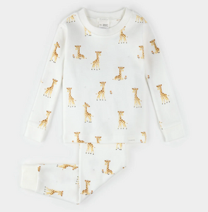 Petit Lem Giraffe Print Baby Pyjamas