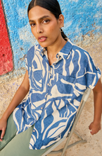 Load image into Gallery viewer, White Stuff UK Ellie Organic Cotton Shirt Navy Print
