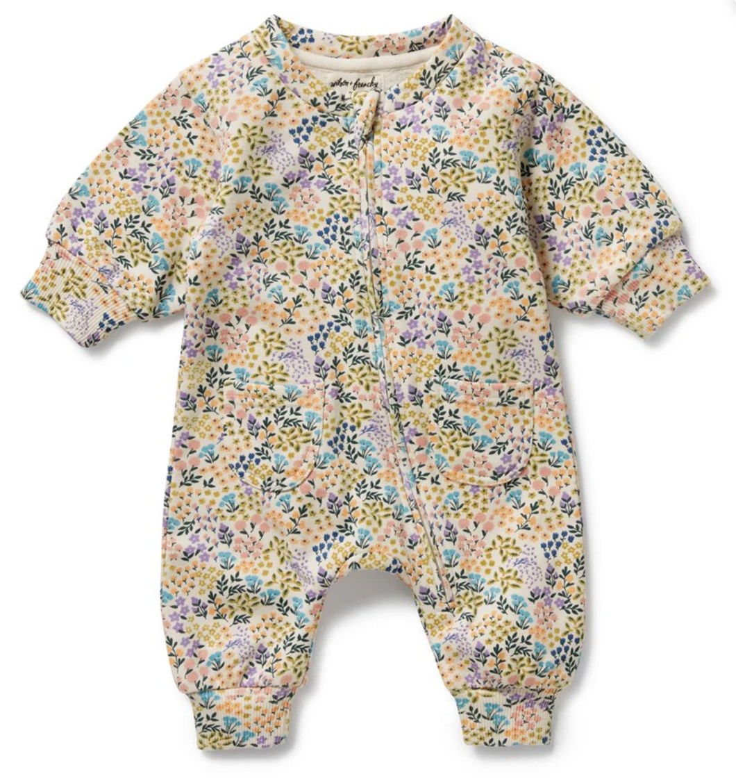 Wilson and Frenchy Tiny Bloom Organic Terry Playsuit