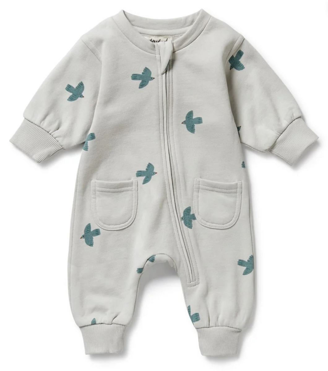 Wilson and Frenchy Little Sparrow Organic Terry Playsuit