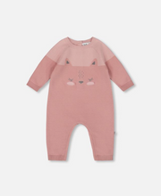 Load image into Gallery viewer, Deux Par Deux Cat Print Sweater Knit Playsuit
