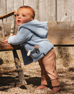 Deux Par Deux Plush Hooded Jacket Sky