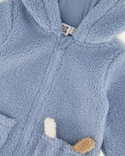 Load image into Gallery viewer, Deux Par Deux Plush Hooded Jacket Sky
