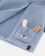 Load image into Gallery viewer, Deux Par Deux Plush Hooded Jacket Sky
