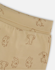 Deux Par Deux Pup Print Onesie and Grow Pant