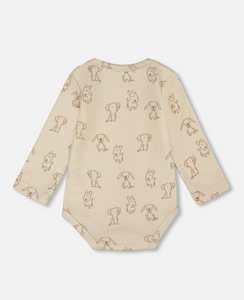 Deux Par Deux Pup Print Onesie and Grow Pant